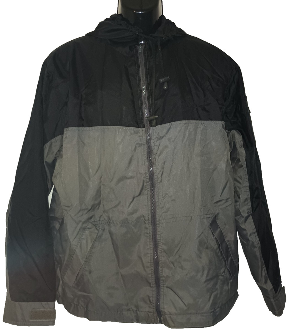 Faded Glory Men’s Black Gray Outerwear Casual Style Hooded Jacket Size M M014C